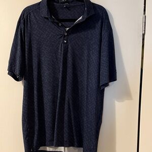 Bad Birdie Men's Dark Navy Patterned Polo